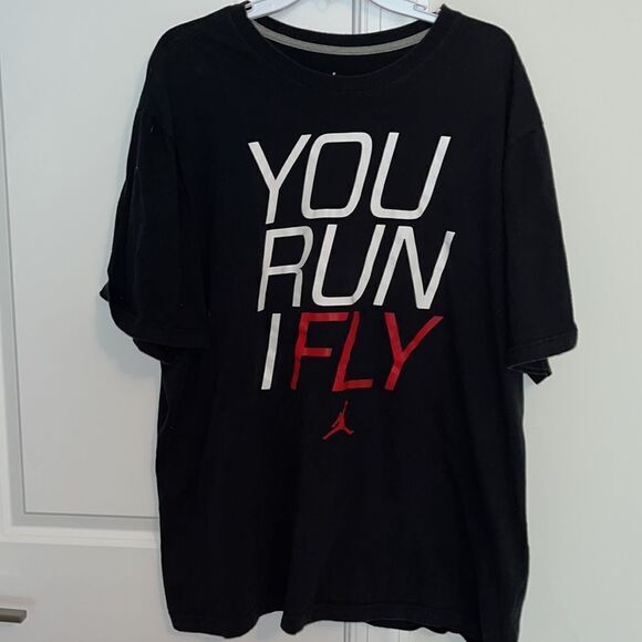 Black Michael Jordan you run I Fly Swingman Nike Basketball T tee shirt 4XL slim - Picture 1 of 3